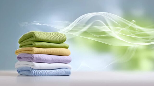 stack of towels in hands
