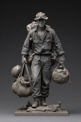 A detailed wood carving symbolizing the unity and hard work of labor.