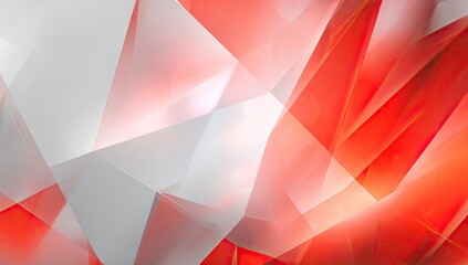 Abstract geometric design with vibrant red and white polygonal shapes