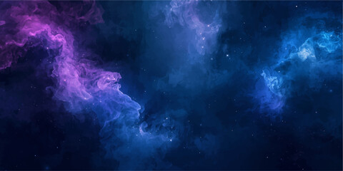 Dark blue sky with billowing clouds and lightning strikes against a smoky, textured background