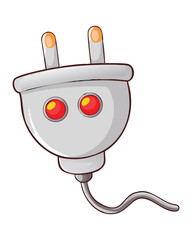 Cartoon electrical plug illustration for energy and power solutions in graphic design projects
