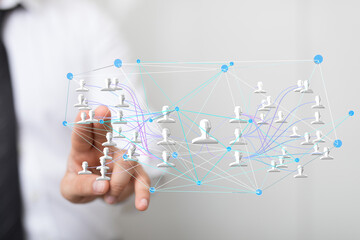 Image depicting a complex network of people, illustrating global connections and collaboration in business.