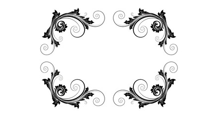 Elegant Black Flourish Border Design