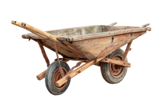 Old wooden garden cart, weathered