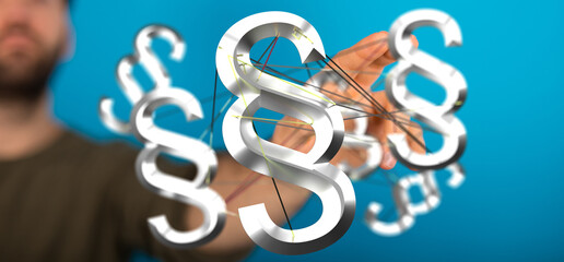 Abstract image of interconnected paragraph symbols, representing legal connections and networks.