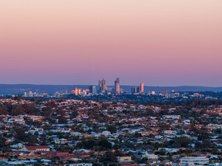 Naklejka premium Perth City at Twilight