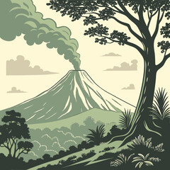 vector illustration of a mountain landscape