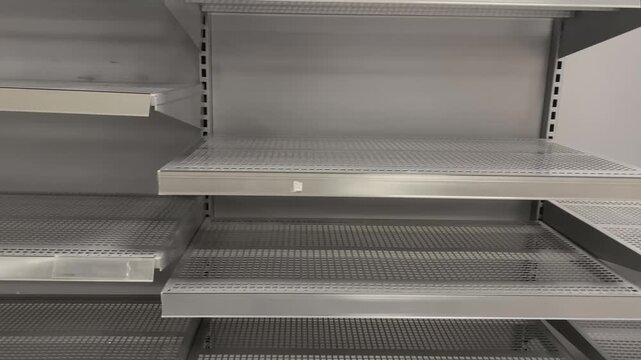 Empty Storage Shelves &ndash; Retail or Warehouse Shelving Without Products