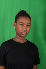 Fototapeta premium portrait of a young teenage girl with an innocent look.