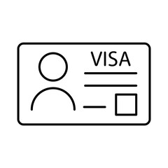 VISA card line vector icon