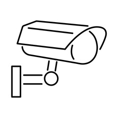 CCTV camera line vector icon
