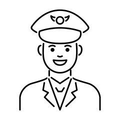 airplane pilot line vector icon