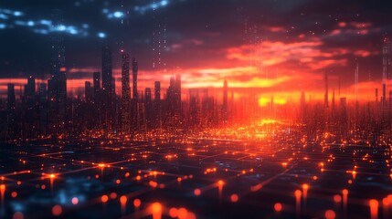 Fototapeta premium AI-powered chart with futuristic glowing graphs