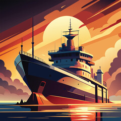 Cruise liner Icon on Black and White Vector Backgrounds. Adobe Illustrator Artwork