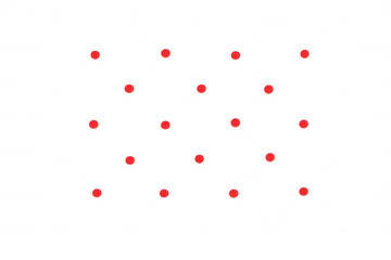 White intersecting lines creating diamond shapes with red dots at intersections on a transparent background