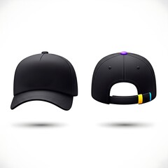 Blank Black Cap Mockup for Advertising and Marketing
