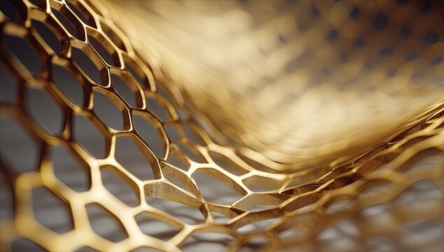 Abstract gold honeycomb lattice - Powered by Adobe