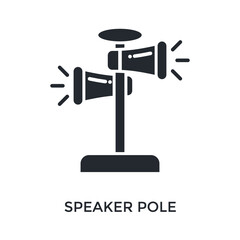 Speaker Pole Icon Glyph Style. Vector Illustration For Graphic Design