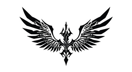 Obraz premium Vector Illustration of Abstract Bird with Winged Design in Modern Monochrome Style