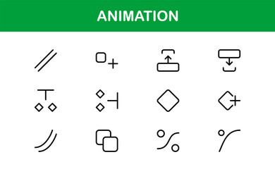 Dynamic Animation Line Icon Collection: Professional Vector Set for Creative Motion Design