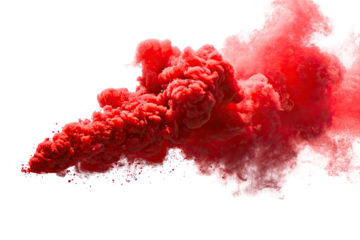Red smoke plumes against black