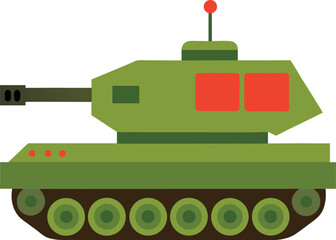 Fototapeta premium Army battle tank side view icon 