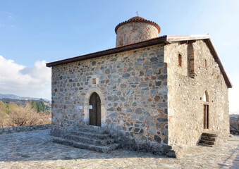 The church of Timios Stavros is situated in a central area of the Troodos mountain range, at the south end of the village of Pelendri, Cyprus. It is attested in the sources since the late 12th century