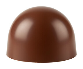 Smooth chocolate dome with soft reflections. Cut out PNG