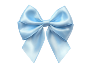 Delicate sky blue satin ribbon bow silk, Isolated, Png Transparent Background