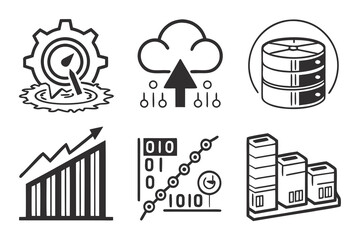 Obraz premium Business and Technology Icons Set.