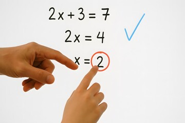Mathematical Equation Solution Demonstration with Hand Gesture