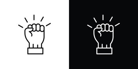 Will power icon art Illustrations. premium line icons