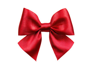 Shiny red satin ribbon bow isolated on black image, Isolated, Png Transparent Background