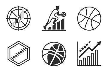 Sports and Business Growth Icons Collection.