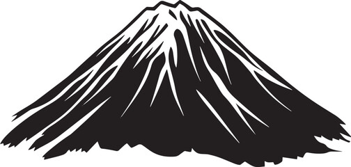 Fototapeta premium Volcanic Mountain clean simple vector silhouette black vector illustration