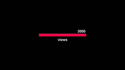 Popular Social Media Statistics Counter viewers. Digital going Viral video white color4k illustration on black Background.	