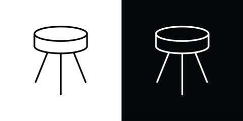 Stool icon art Illustrations. premium line icons