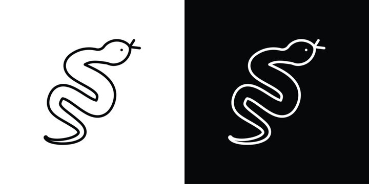 Snake icon art Illustrations. premium line icons