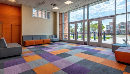 Bright, modern waiting area with large windows