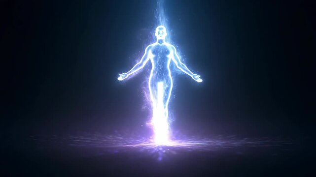 abstract human body with energy aura