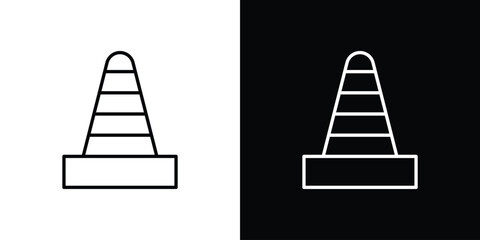 Road cone icon art Illustrations. premium line icons