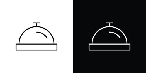 Reception bell icon art Illustrations. premium line icons