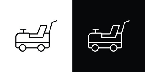 Pushing car icon art Illustrations. premium line icons