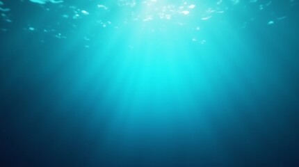 Fototapeta premium Underwater sunlight rays and bubbles