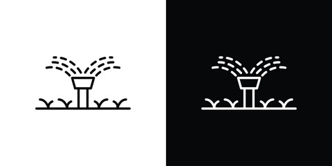 Lawn sprinkler icon art Illustrations. premium line icons