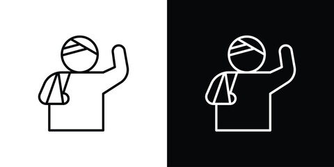 Injury icon art Illustrations. premium line icons