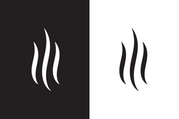 Steam Smoke flat icon set. Smoke icon white and black background. vector illustrator. eps10