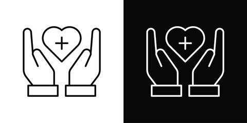 Health insurance icon art Illustrations. premium line icons