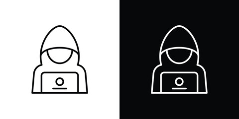 Fototapeta premium Hacker icon art Illustrations. premium line icons