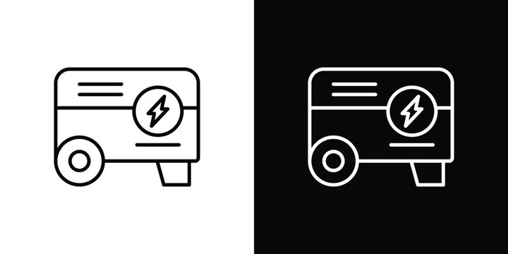 Electric generator icon art Illustrations. premium line icons